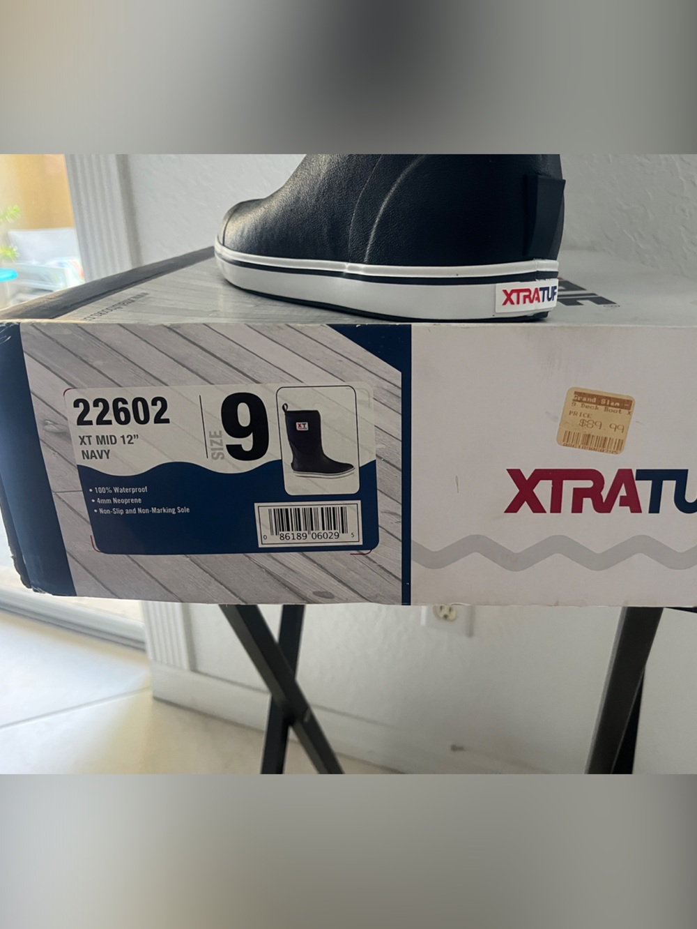 XTRATUF Navy XT Mid 12” Navy Waterproof Pull-On. Men’s 9/woman 10 - Picture 2 of 8